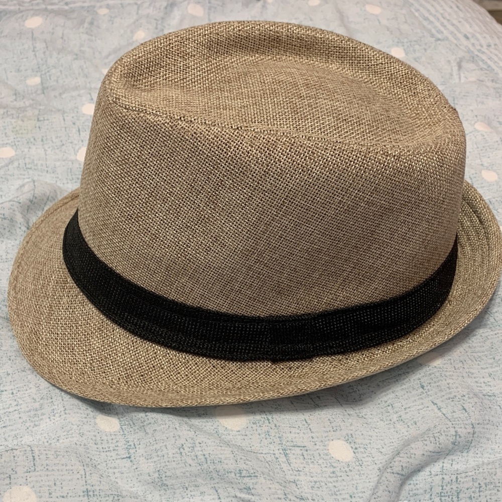 VTG 2b bebe Tan Fedora Hat with Black Band - Picture 3 of 13